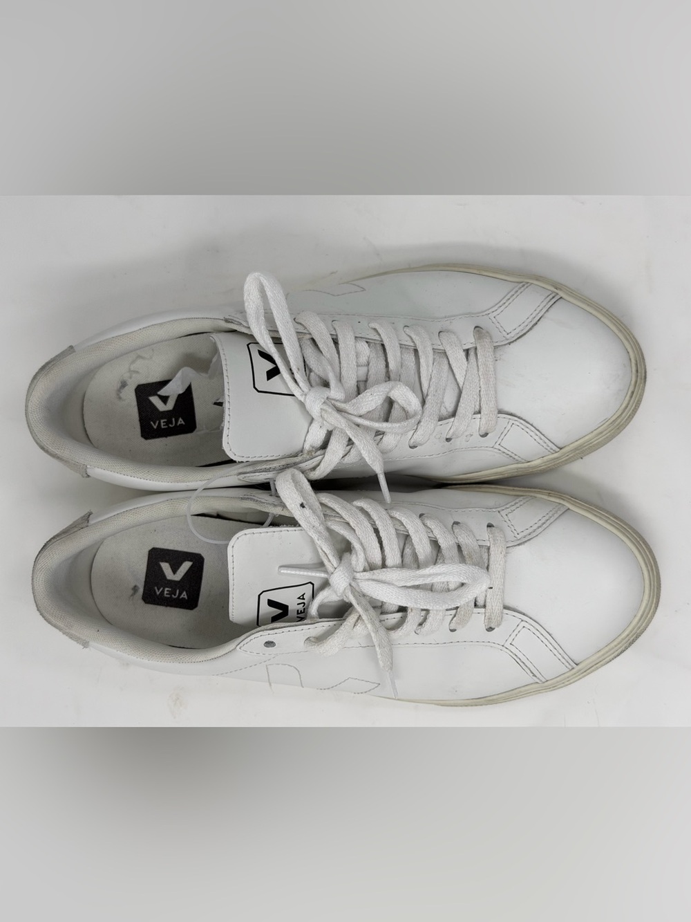 Veja White Low-Top Leather Sneakers